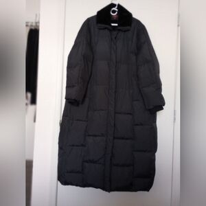 Gallery Black Washable Long Down Puffer Coat Size 3x